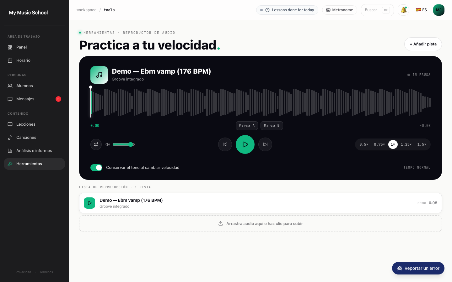 Audio ralentizado