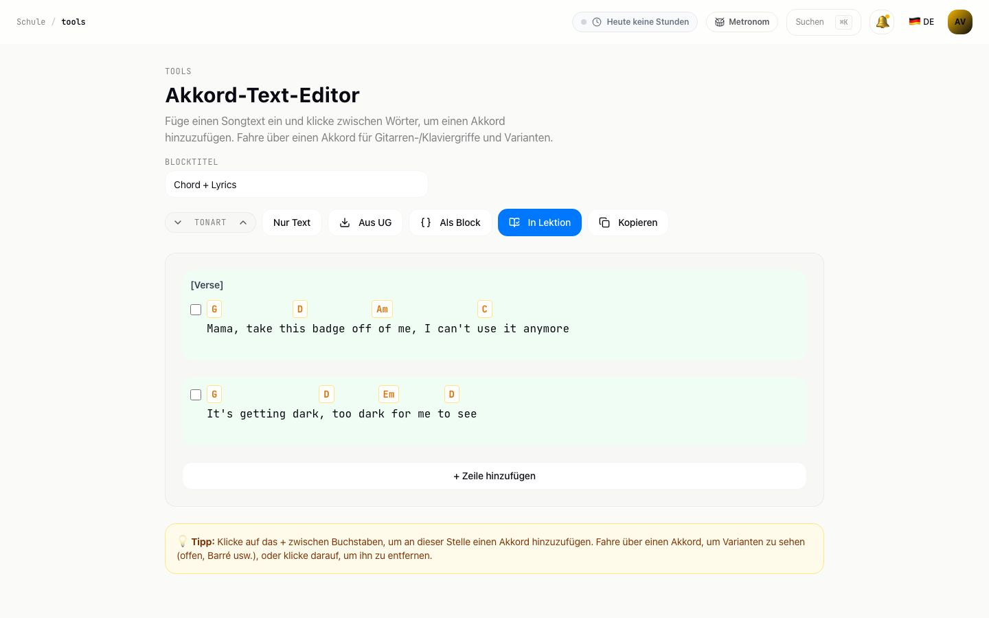 Chord-Lyrics-Editor