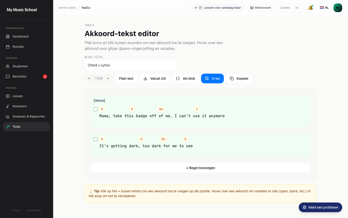 Chord Lyrics Editor